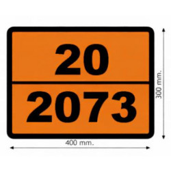 Купити Інформаційна таблиця небезпечного вантажу ADR "Рідкий аміак 20-2073" Bicma 400х300мм Bicma