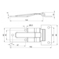 Купити Петля дверей фургона і напівпричепа 144х60х8х4 мм Цинк Туреччина (1603314040)