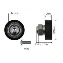 Купити Ролик (каретка) зсувного даху на напівпричіп Schmitz D=30мм Цинк Польща (1804300006)