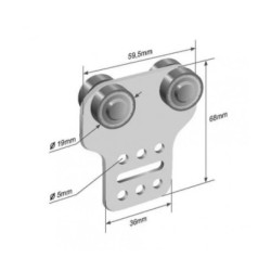 Купить Ролик бічної штори 19*68*60 мм Цинк Польща (1804319271)