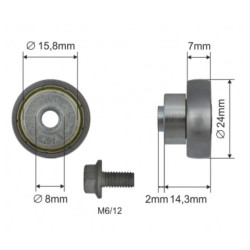 Купити Ролик зсувного даху 24*7*16 Цинк Edscha Польща (1804324280)