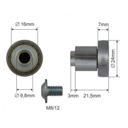 Купить Ролик зсувного даху 24*7*21,5 Alta Цинк (1804324305)
