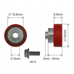 Купить Ролик зсувного даху 24*9*18 Цинк Польща (1804324282)