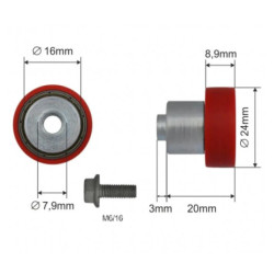 Купити Ролик зсувного даху 24*9*23 Цинк Польща (1805326044)