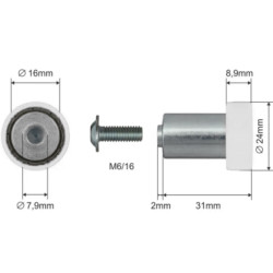 Купить Ролик зсувного даху 24*9*33 Alta Цинк Польща (1804324291)