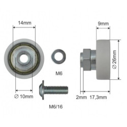 Купити Ролик зсувного даху 26*8*18 Цинк Польща (1804326270)