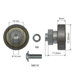 Купить Ролик зсувного даху 26*8*21 Цинк Польща (1805326041)