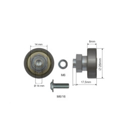 Купити Ролик зсувного даху 26*8*21 Цинк Польща (1805326041)