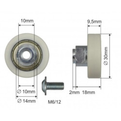 Купить Ролик зсувного даху 30*9,5*18 Цинк Польща (1804324312)