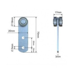 Купити Ролик тенту (бічної штори) 19x20x70 мм Цинк Польща (1804319270)