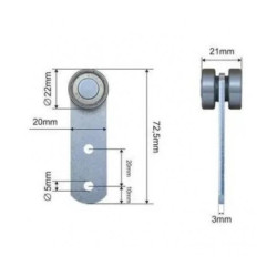 Купити Ролик тенту (бічної штори) 22x20x70 мм Цинк Польща (1804322270)