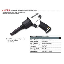 Купить Гайковерт пневматичний TOPTUL 3/4" 813N/m 6300 об./хв KAAB2460