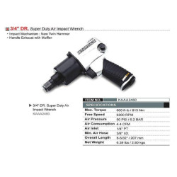 Купить Гайковерт пневматичний TOPTUL 3/4" 813N/m 6300 об/хв KAAA2460