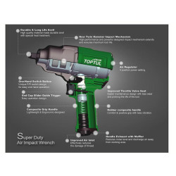 Купить Гайковерт пневматичний TOPTUL 3/4" 1085N/m 8000об/хв KAAJ2480