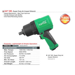 Купить Гайковерт пневматичний TOPTUL 3/4" 1763N/m 6000об/хв KAAJ2413
