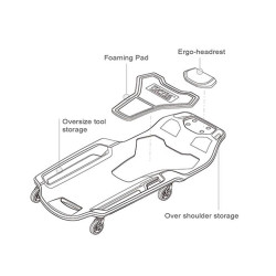 Купить Лежак ремонтний пластиковий підкатний TOPTUL Pro-Series JCM-0401