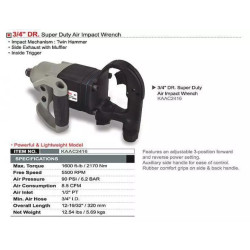 Купить Пневмогайковерт вантажний TOPTUL 3/4" 2170N/m 5500 об/хв KAAC2416