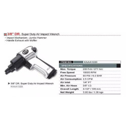 Купить Пневмогайковерт для шиномонтажу TOPTUL 3/8" 271N/m 10000 об/хв KAAA1220