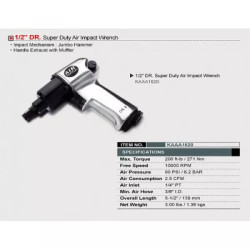 Купить Пневмогайковерт для шиномонтажу TOPTUL 1/2" 271N/m 10000 об/хв KAAA1620