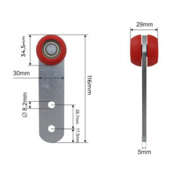 Купити Ролик бокової штори Ø35х30х116 Цинк Польща (1804300071)