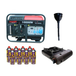 Купити Бензиновый генератор MAST GROUP YH13000 + газовая плитка Orcamp CK-505 + 4 газовых картриджа 400 мл