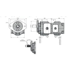 Купити Насос шестеренний KAZEL SAE B-15T AKSA 23+23 RIGHT 23+23 см³