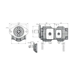 Купити Насос шестеренний KAZEL SAE B-15T AKSA 36+26 RIGHT 36+26 см³