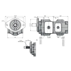 Купити Насос шестеренний KAZEL SAE BK-3 AKSA 36+26 LEFT 36+26 см³