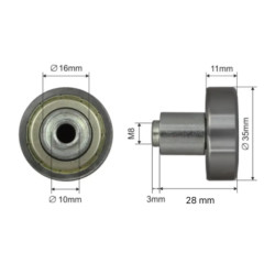 Купить Ролик зсувного даху 35*11*26 мм Alta Цинк Польща (1804324315)