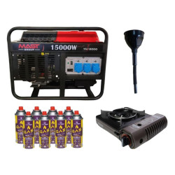 Купити Бензиновый генератор MAST GROUP YH18000 + газовая плитка Orcamp CK-505 + электрический обогреватель 