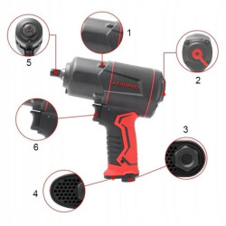 Купити Пневмогайковерт 1/2" (850N/m, max 1350N/m; 7800об/мин)  AEROPRO A315