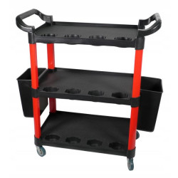 Купить Тележка инструментальная пластиковая (3 открытые полки,2 навесных ящика) (SF6006) G.I. KRAFT GI37105