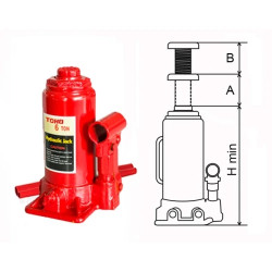 Купити Домкрат гідравлічний пляшковий LIFTEC 6 т