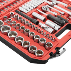 Купить Набір інструментів 1/2" & 1/4" 111од, IMPACT Cr-V головки подовжені 15,17,19,21,22 + подовжувач 125м