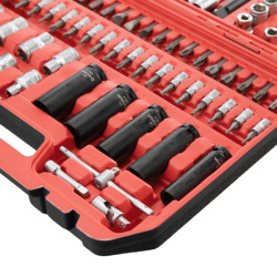 Купить Набір інструментів 1/2" & 1/4" 111од, IMPACT Cr-V головки подовжені 15,17,19,21,22 + подовжувач 125м