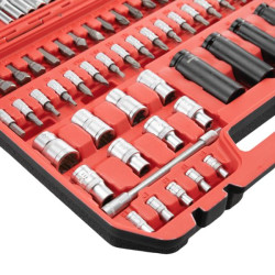Купить Набір інструментів 1/2" & 1/4" 111од, IMPACT Cr-V головки подовжені 15,17,19,21,22 + подовжувач 125м