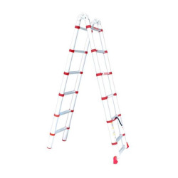 Купить Драбина алюмінієва універсальна розкладна телескопічна, 12 сход., 3,85 м, 150 кг