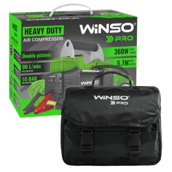 Купити Компресор автомобільний Winso Pro Heavy Duty 12В, 10 Атм, 90 л/хв із зажимами АКБ 136000