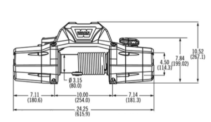 Розмір лебідки ZEON 12-S, мм: