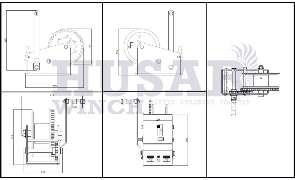 Размеры лебедки BST R 3500LB