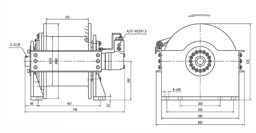 Размеры лебедки Размеры лебедки